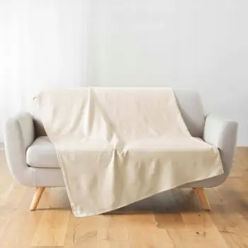 Mbulesë krevati Douceur d'intérieur LUCILE, 220x240 cm, poly-cotton, e kremtë