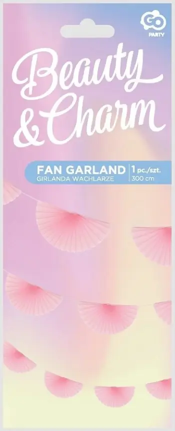 Girlandë dekorative letre Godan Fan Garland, 300 cm, rozë