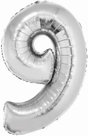 Balonë folie ALBI Slon, numri 9, 92 cm, argjendtë