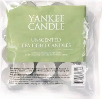 Qirinj tea light Yankee Candle Unscented, 25 copë, pa aromë, të bardhë