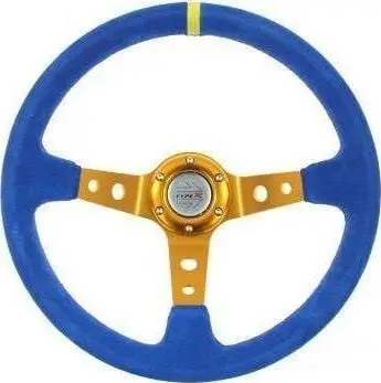 Timon sportiv MTuning Steering Wheel Pro 350mm, offset 80mm, suede blu