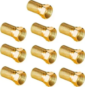 Konektor F për kabllo koaksial 7.0 mm, set 10 copë, ngjyrë ari