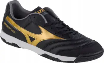 Këpucë futsalli Mizuno Morelia Sala Classic In M Q1GA230250, ZeroGlide, taban gomë, të zeza me të arta