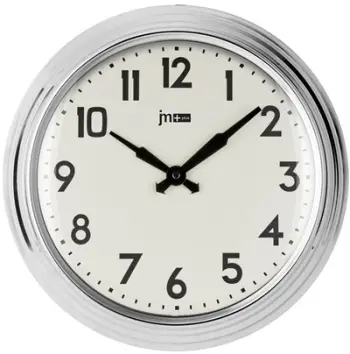 Orë murale Lowell Design Wall Clock 21466, 35cm, metal, e argjendtë
