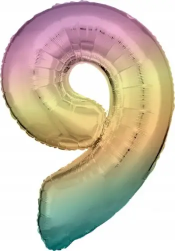 Balonë foli ALBI Balloon Foil Slo 9, 86cm, pastel rainbow