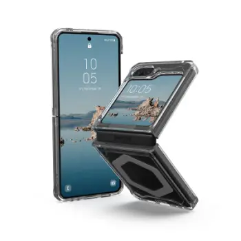 Futllekë mbrojtëse Urban Armor Gear Plyo Pro për Samsung Galaxy Z Flip5, transparente Ice Silver