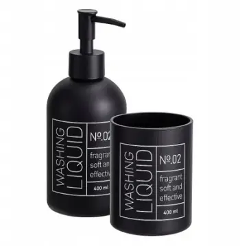 Set mbajtës sapuni dhe gotë furçash ONYX Bathroom Solutions, xham, e zezë