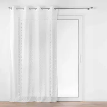 Perde me unaza Douceur d'intérieur Odilia, 140 x 240 cm, poliester, e bardhë
