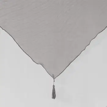 Perde dekorative DOUCEUR D'INTERIEUR 2 NET Pompon, voile dyngjyrësh, 60 x 90 cm, e bardhë gri