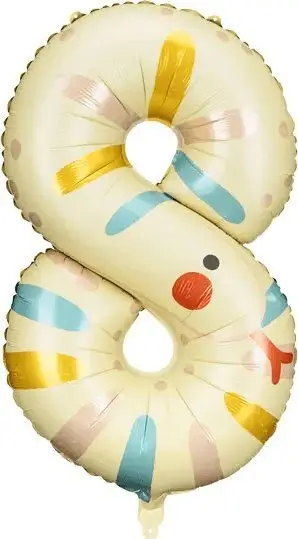 Balon alumini dekorativ Foil Balloon Snake, numri 8, 55x88cm, shumëngjyrësh