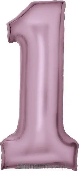 Balonë helium numri 1 Pastel, 86cm, rozë satin