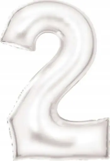Balonë folie numër 2, 86 cm, satin e bardhë