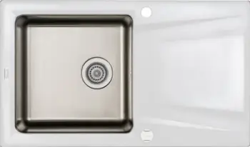 Lavaman Deante Prime Alabaster Granito-Stal, 860 x 500 x 220 cm, 3,5", i bardhë / i argjendtë