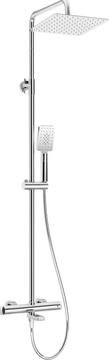 Set dushi Deante Shower Rain, bateri termostatike për vaskë, kokë dushi çelik, krom