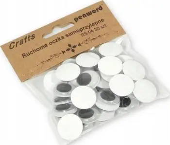 Sy dekorativë vetëngjitës Penword RS-04, 20mm, 30 copë, bardh e zi