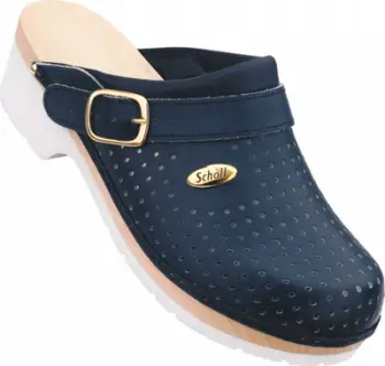 Sabot mjekësor Dr. Scholl Supercomf, numri 40, taban druri, blu navy