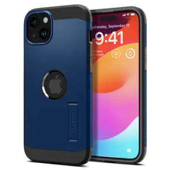 Mbështjellës për iPhone 15 Plus Spigen Tough Armor MagSafe, i kaltër