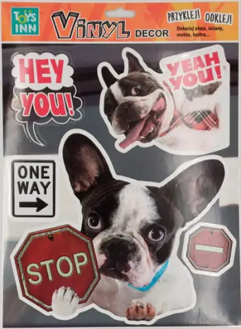 Ngjitëse vinili Stnux Animals Dog Stop, dekorative muri, shumëngjyrëshe