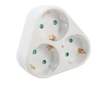 Prizë trefishe Spacer SPMS-3-WH, 3500W, 16A, mbrojtje për fëmijë, e bardhë