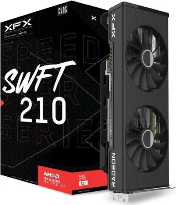 Kartë grafike XFX Speedster SWFT 210 RX 7700 XT, 12GB GDDR6, PCIe 4.0, e zezë