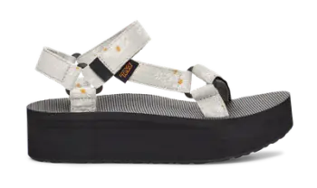 Sandale Teva Flatform Universal Grey Daisy, shollë flatform, remena të rregullueshme, gri me lule