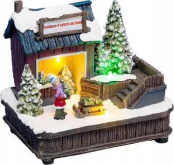 Dekoratë Krishtlindjesh Fééric Lights and Christmas Christmas Town, skenë qyteti, ndriçim LED, shumëngjyrëshe