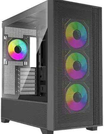 Kullë PC Xilence Xilent Flux X916 ARGB, xham anësor, 4 ventilatorë ARGB, e zezë