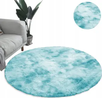 Tapet rrumbullak Strado Ombre Round Rug, 120x120 cm, shaggy, blu e çelët