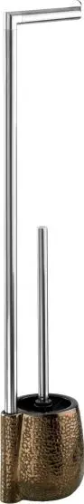 Mbajtëse letre tualeti me furçë Wenko Marrakesh, 72 cm, çelik inox, kafe