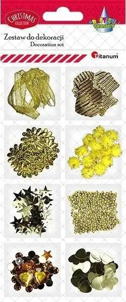 Set kreativ Titanum Cardmaking Set Gold, 8 lloje materialesh, ngjyrë ari
