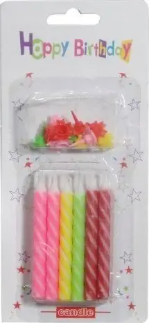 Qirinj ditëlindjeje Colorful Birthday Candles, 12 copë, shumëngjyrësh