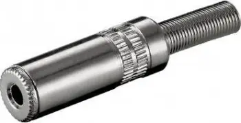 Prizë audio Goobay Jack 3.5mm, stereo, trup metalik, argjendtë