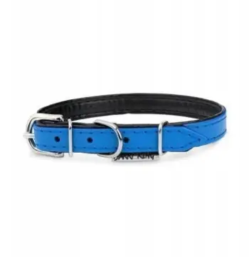 Qafore për qen Barry King, lëkurë, 25mm 55cm L XL, blu e zezë