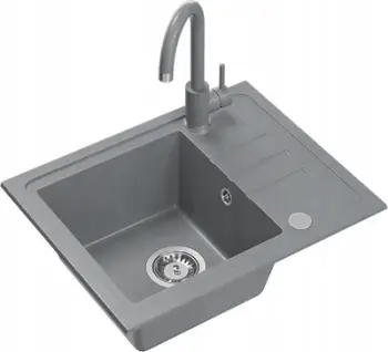 Lavaman kuzhine Quadron Ben 116, 55x44x17.5 cm, granit, gri me bateri