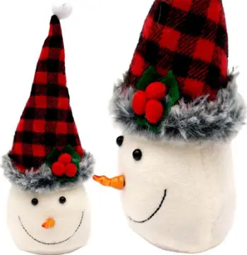 Figurinë dekorative borbardhë Saska Garden Christmas Snowman, 20 cm, e bardhë