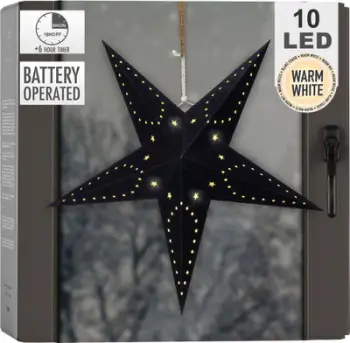Stoli Krishtlindjesh me dritë LED, 60 cm, 10 LED, i zi