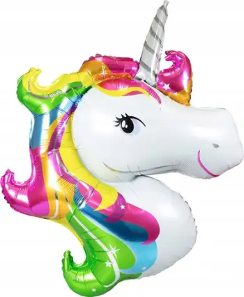 Balonë folie Unicorn, madhësi e madhe, shumëngjyrëshe