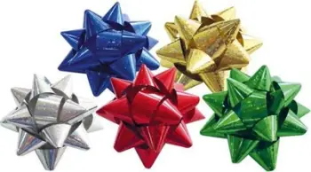 Stoli dhuratash MFP Ribbon Rosette Hologram, 11cm, 50 copë, shumëngjyrëshe