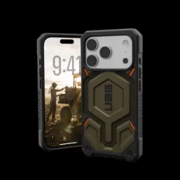 Mbrojtëse telefoni UAG Monarch Pro për iPhone 17 Pro, 6.3", MagSafe, jeshile e zezë