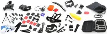Set aksesorësh për kamera sportive LARGEST, për GoPro HERO 4 3+ 3 2 dhe SJCAM, komplet universal, i zi