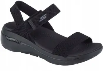 Sandale femrash Skechers Go Walk Arch Fit Sandal Polished, shtrojë Arch Fit, material tekstil, të zeza