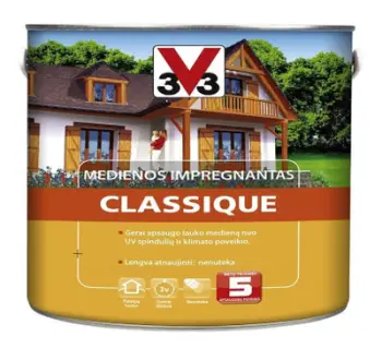 Impregnant druri V33 Classic, 0.89kg, mbrojtje UV, kafe