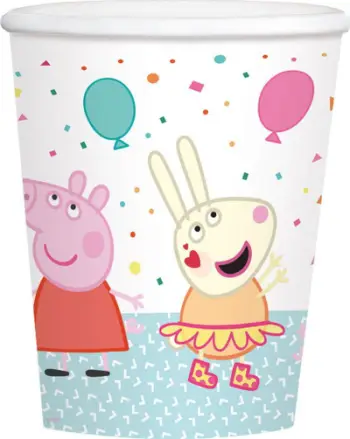 Gota letre Amscan Peppa Pig, 250ml, set 8 copë, shumëngjyrëshe