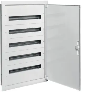 Panel shpërndarës Hager FW2 FW524FT, 5x24 module, montim i fshehtë, i bardhë