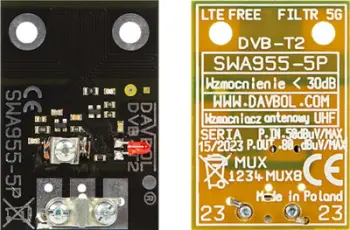Amplifikator antene Blow SWA9555 5P, DVB T2, filtër 5G