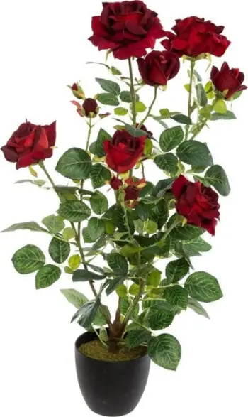 Bimë artificiale dekorative Atmosphera Red Rose Bush, 74 cm, e kuqe