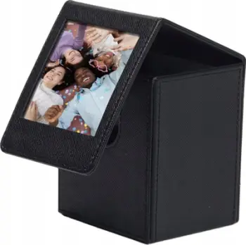 Kuti fotografish LoveInstant për Instax Square, kapacitet 100 foto, dritare dekorative, e zezë
