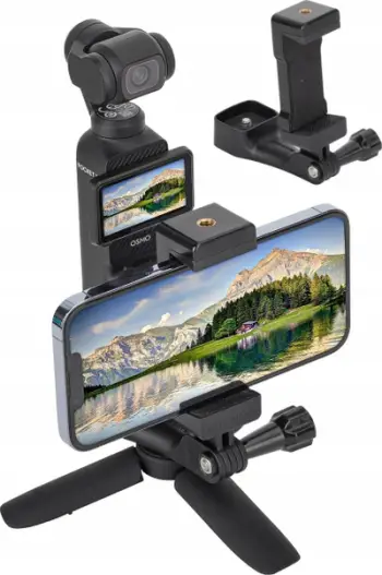 Adapter dore Sunnylife ZJ747 për DJI Osmo Pocket 3, për smartphone, plastikë rezistente, i zi