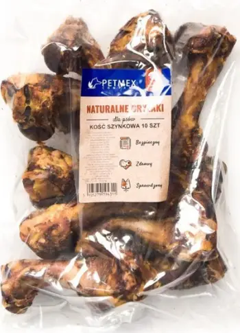 Shujta përtypëse për qen Petmex Dried Ham Pork Bone, 10 copë, 2.4 kg