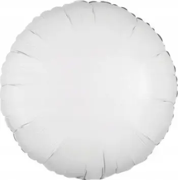 Balonë folie e rrumbullakët Metallic White, 43cm, e bardhë metalike